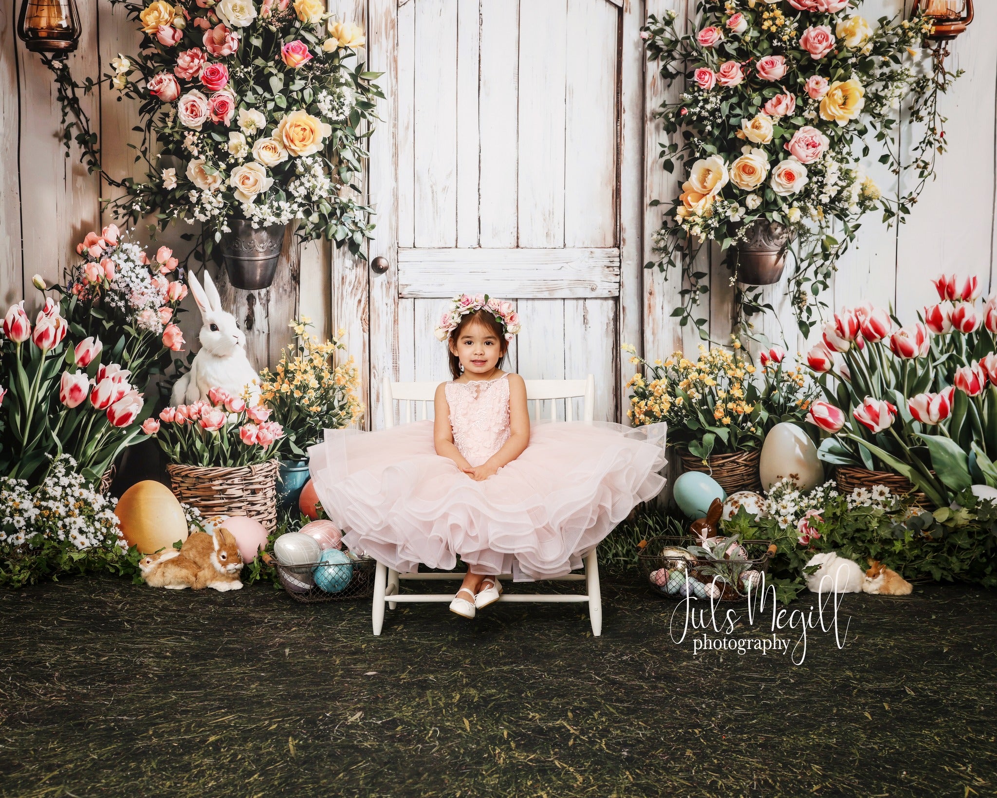 On Sale Kate Easter Bunny Flower Basket Door Backdrop Designed by Emetselch -UK