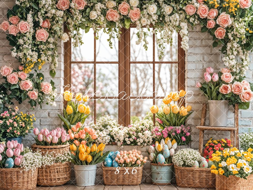 Kate Easter Floral Arch Spring Window Backdrop Designed by Emetselch
