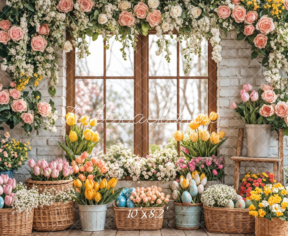 Kate Easter Floral Arch Spring Window Backdrop Designed by Emetselch