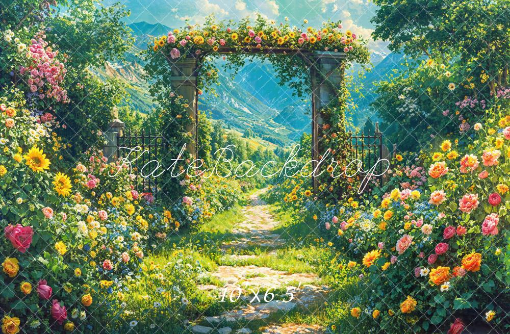 Kate Spring Flower Arch Garden Path Backdrop Designed by Emetselch -UK