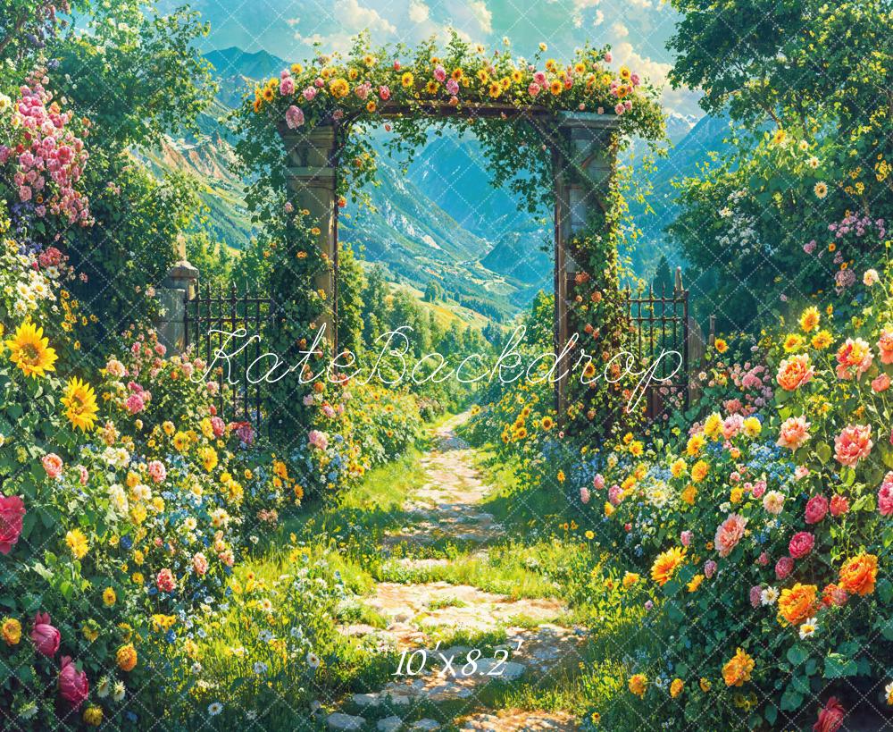 Kate Spring Flower Arch Garden Path Backdrop Designed by Emetselch -UK