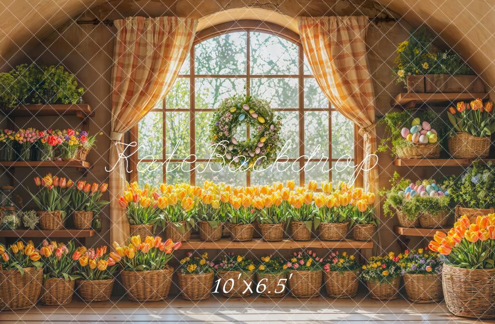 Kate Spring Tulip Easter Window Backdrop Designed by Emetselch -UK