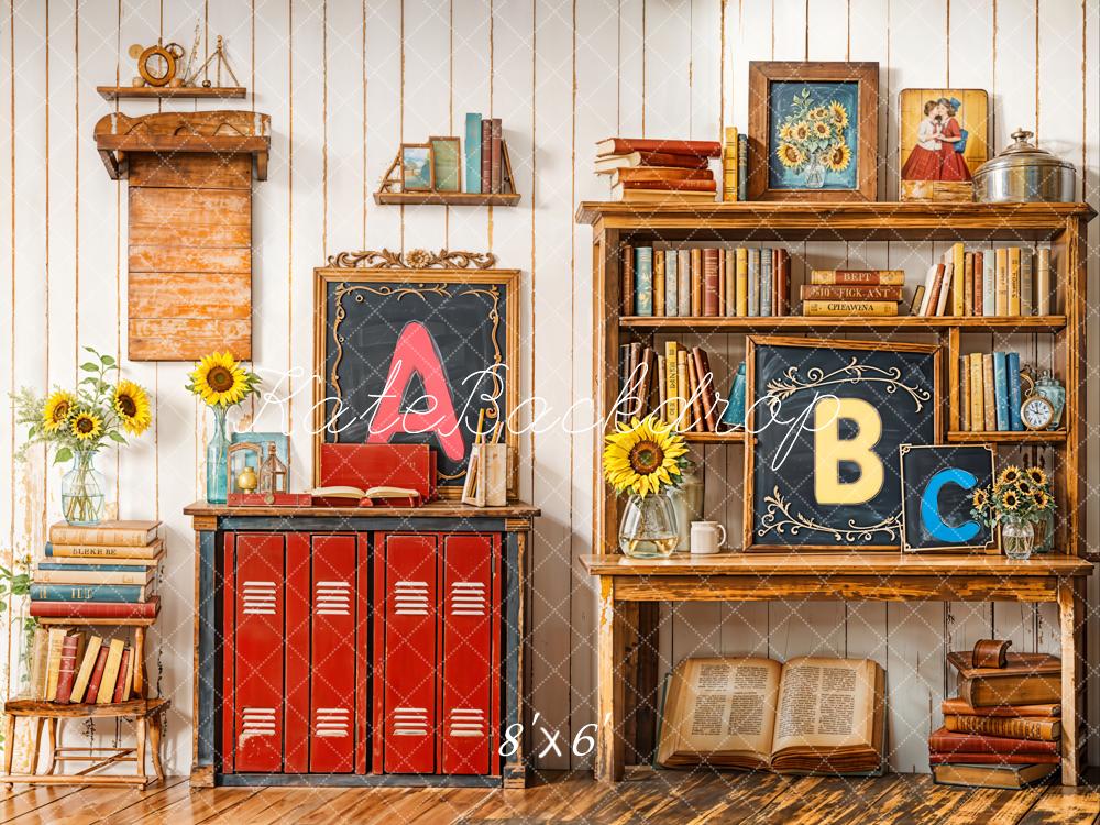 On Sale Kate Back to School Bookshelf Blackboard Backdrop Designed by Emetselch -UK