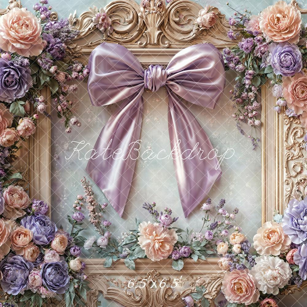On Sale Kate Floral Bow Retro Frame Backdrop Designed by Emetselch -UK