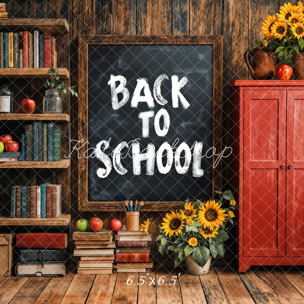Kate Back To School Chalkboard Bookshelf Backdrop Designed by Emetselch -UK
