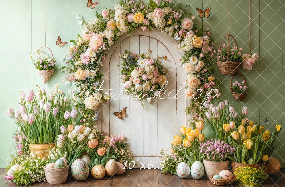 On Sale Kate Spring Easter Flower Arch Butterfly Backdrop Designed by Emetselch -UK