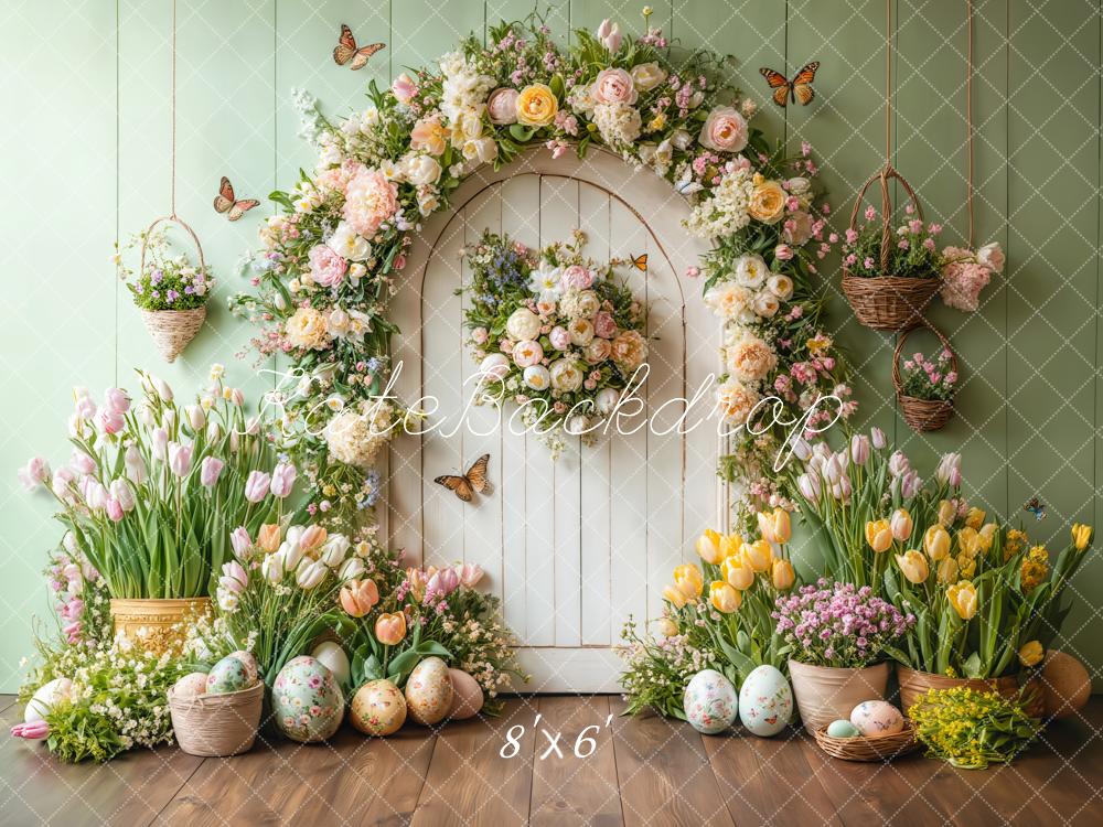 On Sale Kate Spring Easter Flower Arch Butterfly Backdrop Designed by Emetselch -UK