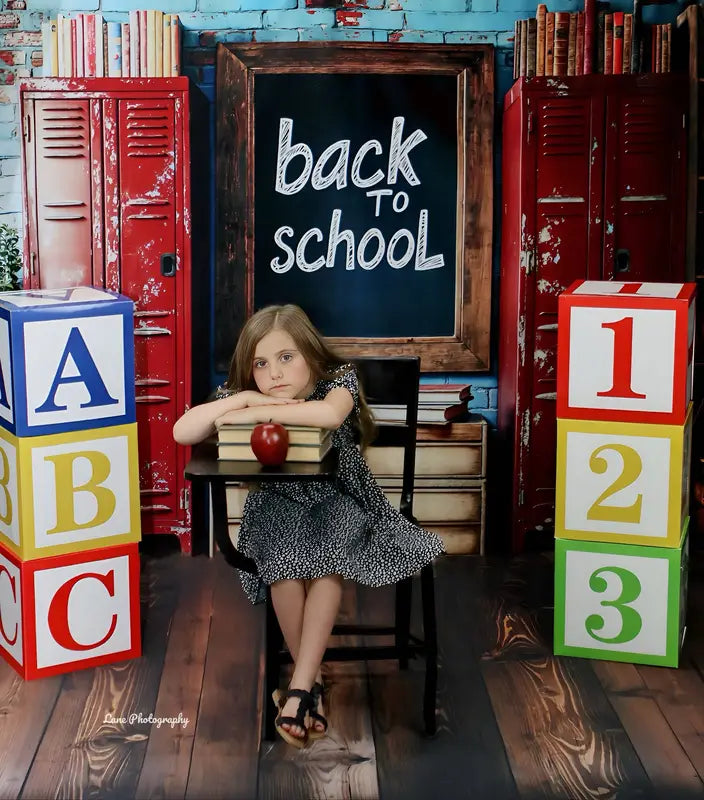 Kate Back to School Chalkboard Locker Backdrop Designed by Emetselch -UK