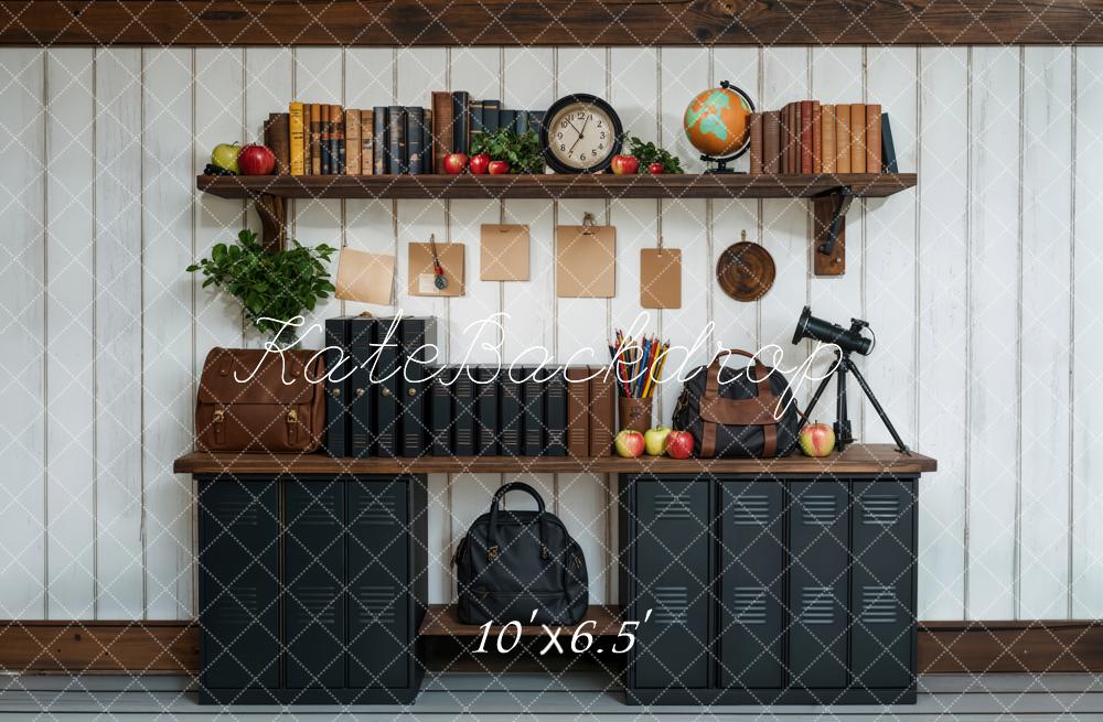 Kate Back to School Black Cabinets Bookshelf Backdrop Designed by Emetselch -UK