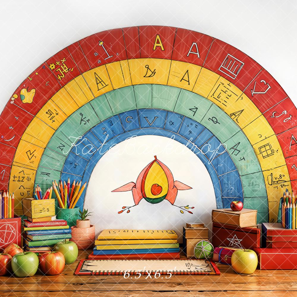 Kate Back to School Rainbow Pencils Backdrop Designed by Emetselch -UK
