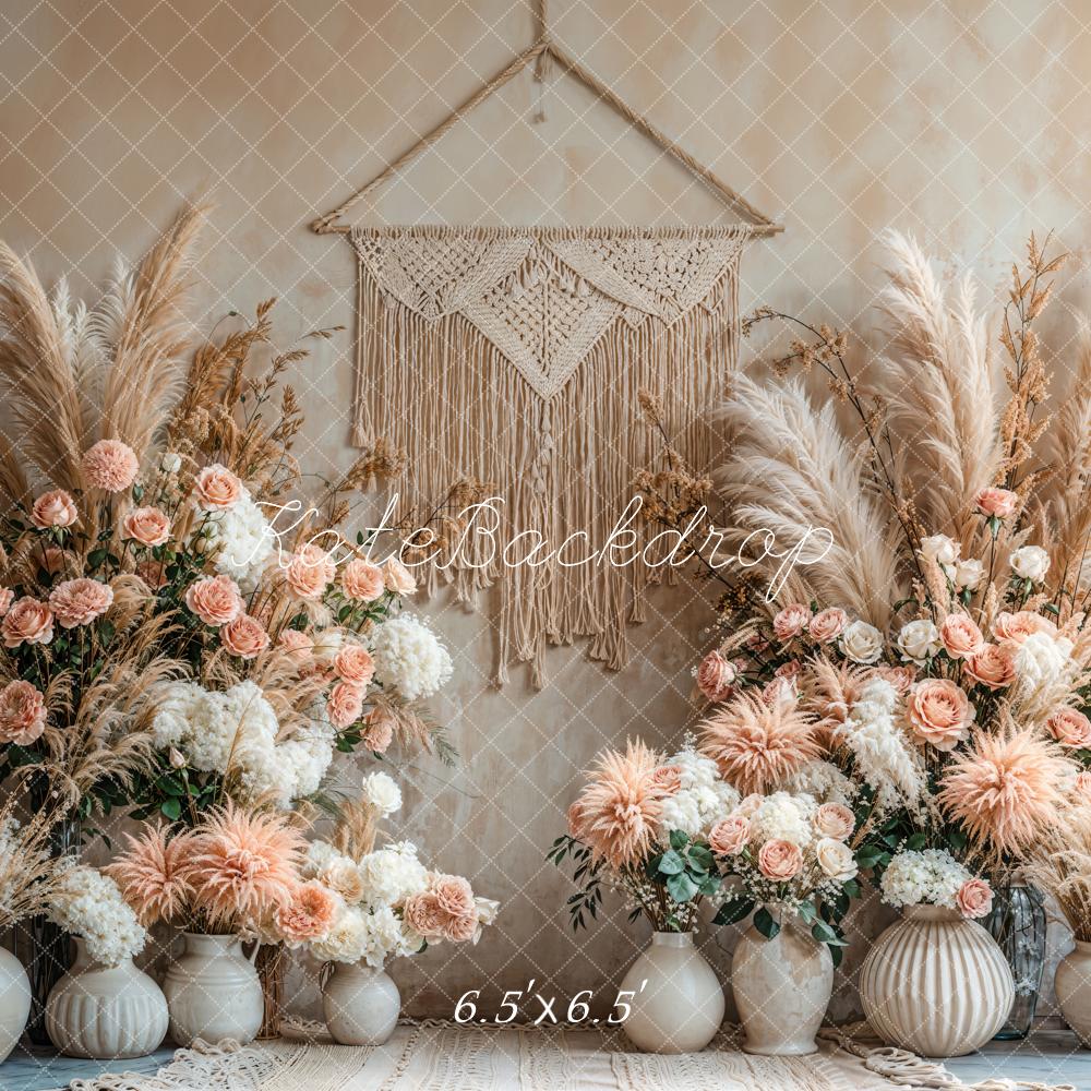 Kate Boho Floral Macrame Backdrop Designed by Emetselch -UK