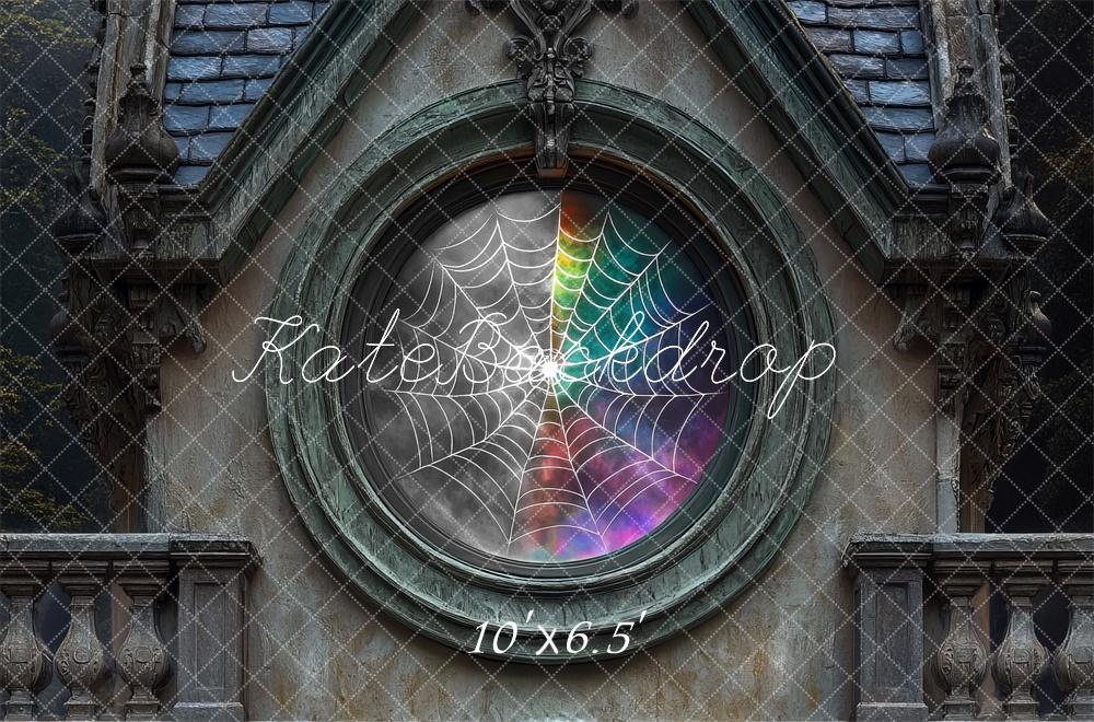 Kate Halloween Exterior Spider Web Window Backdrop Designed by Mini MakeBelieve