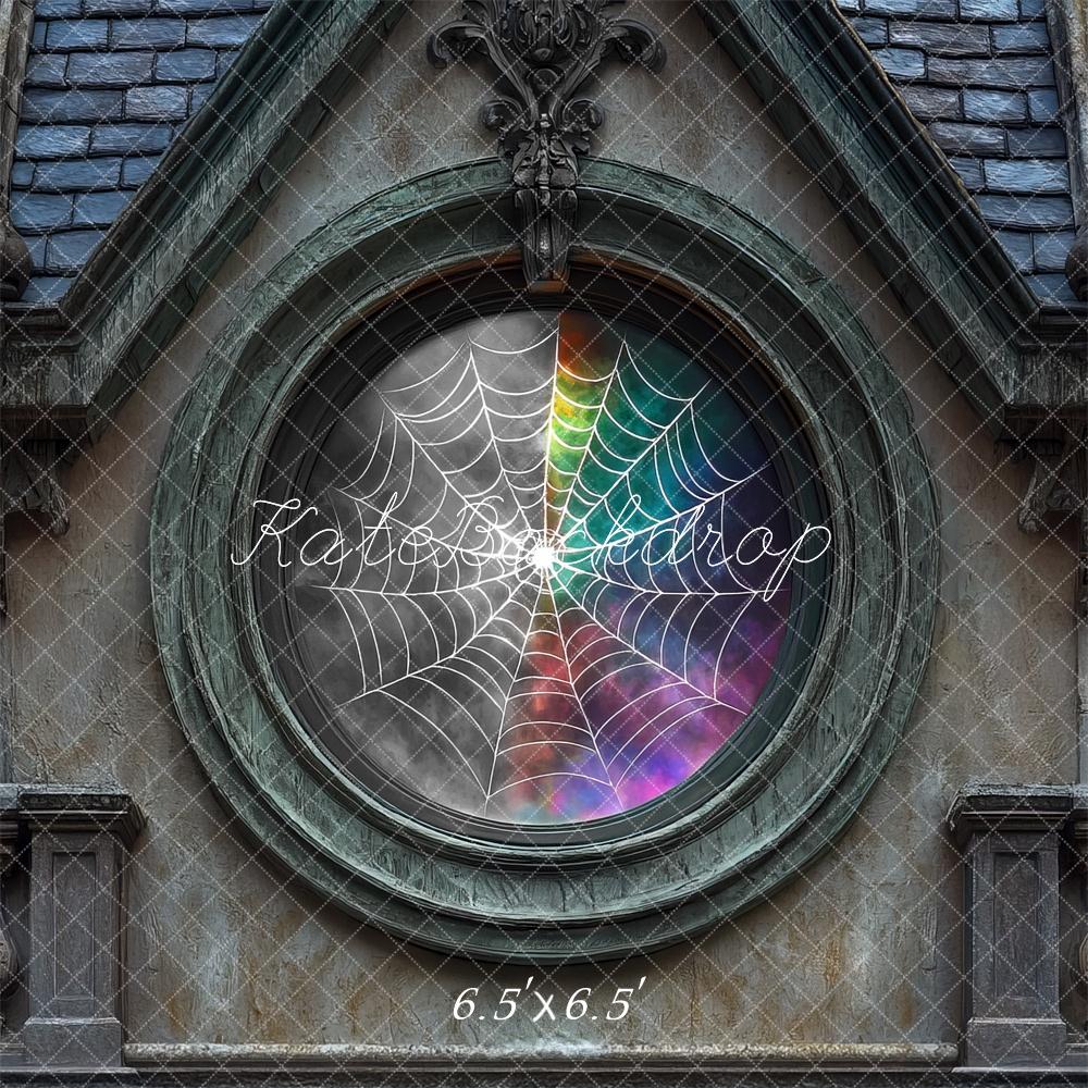 Kate Halloween Exterior Spider Web Window Backdrop Designed by Mini MakeBelieve