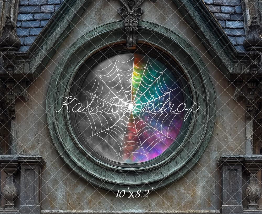 Kate Halloween Exterior Spider Web Window Backdrop Designed by Mini MakeBelieve