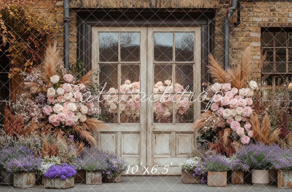 Kate Boho Rustic Floral Vintage Door Backdrop Designed by Mini MakeBelieve -UK