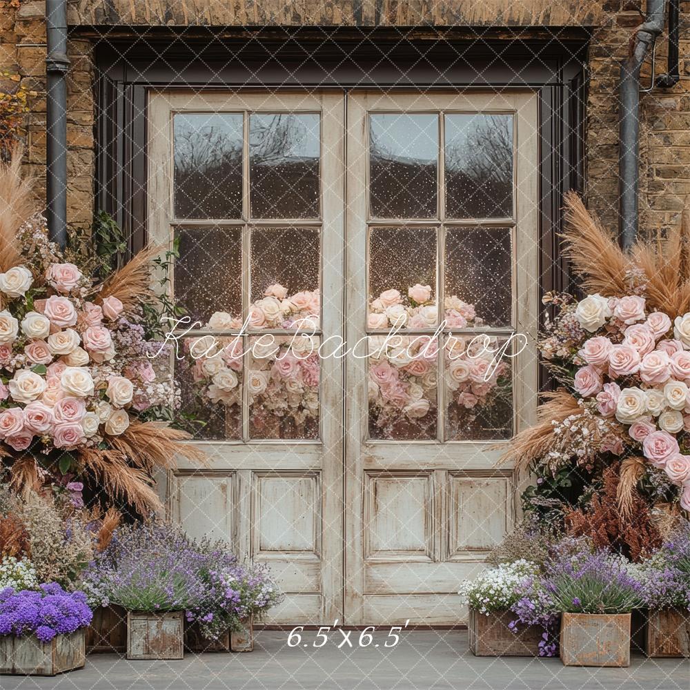 Kate Boho Rustic Floral Vintage Door Backdrop Designed by Mini MakeBelieve -UK