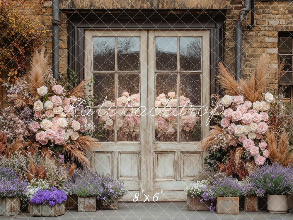 Kate Boho Rustic Floral Vintage Door Backdrop Designed by Mini MakeBelieve -UK