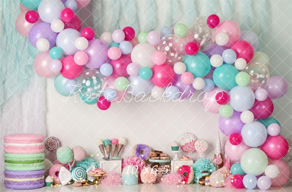 Kate Donut Icecream Balloons Birthday Backdrop Designed by Mandy Ringe Photography -UK