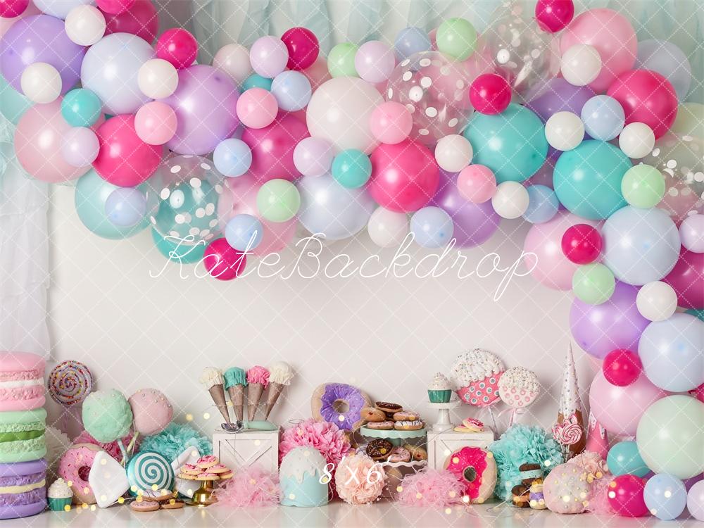 Kate Donut Icecream Balloons Birthday Backdrop Designed by Mandy Ringe Photography -UK