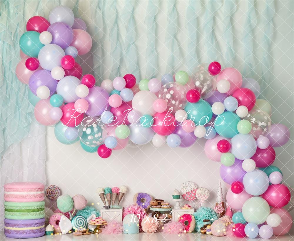 Kate Donut Icecream Balloons Birthday Backdrop Designed by Mandy Ringe Photography -UK