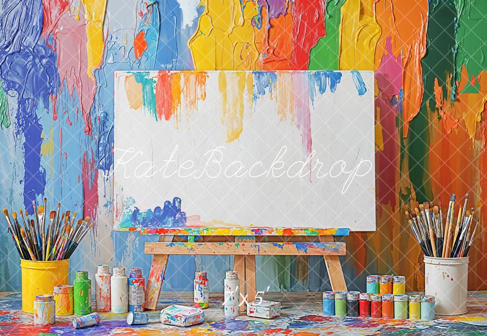Kate Colorful Art Back to School Backdrop Designed by Emetselch -UK