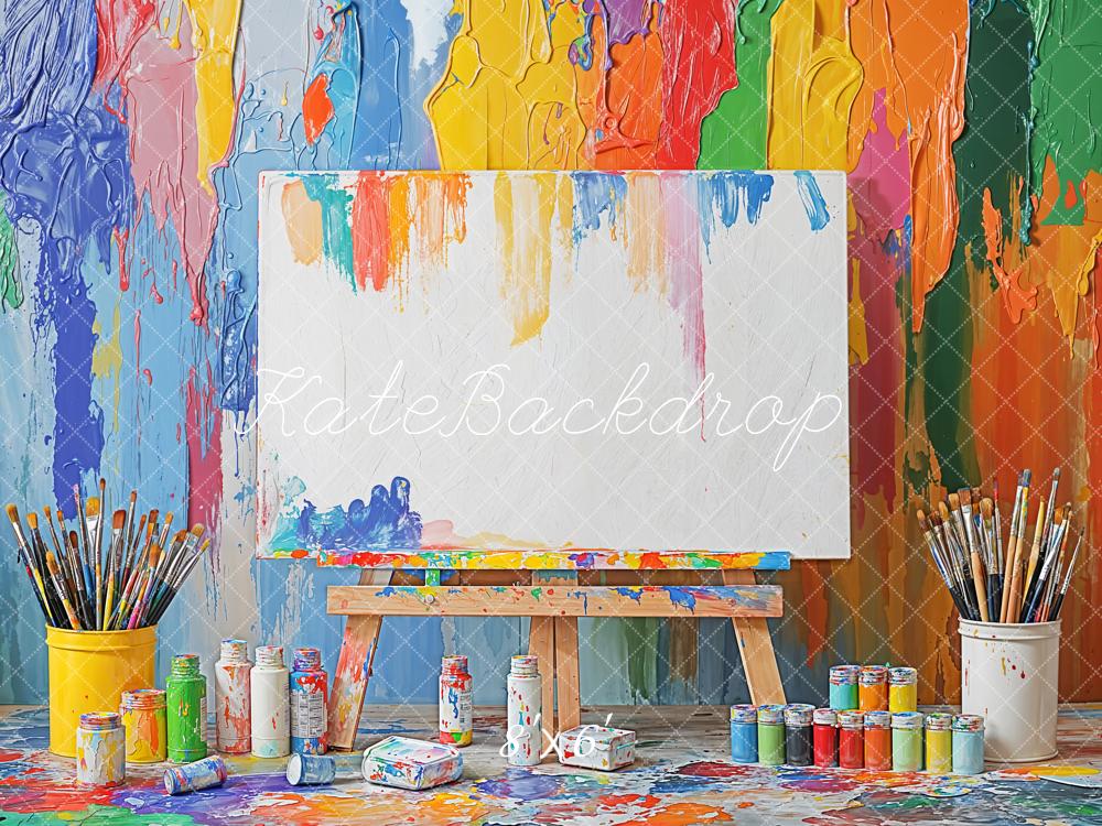 Kate Colorful Art Back to School Backdrop Designed by Emetselch -UK