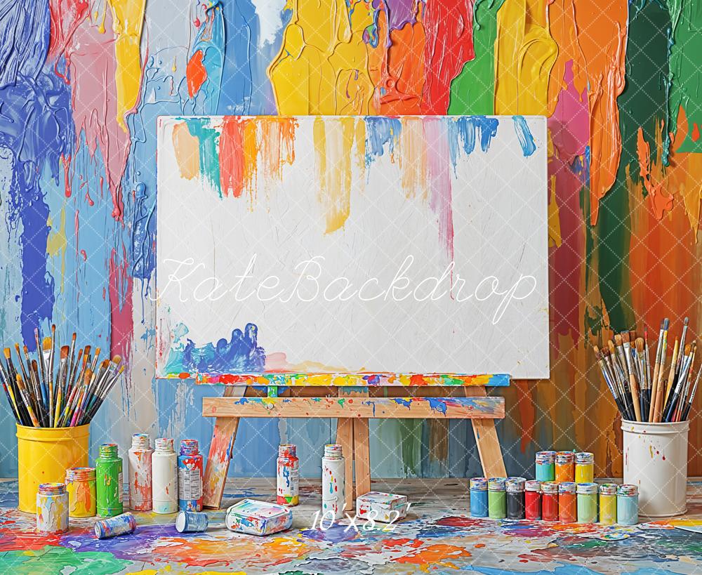 Kate Colorful Art Back to School Backdrop Designed by Emetselch -UK