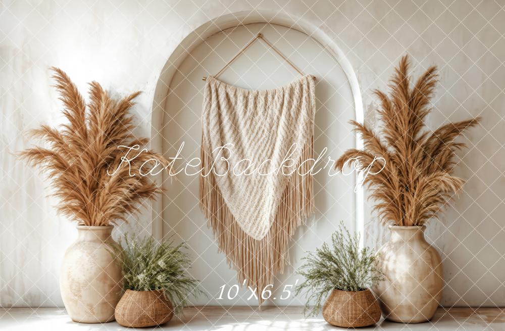 Kate Boho Pampas Arch Vase Backdrop Designed by Emetselch -UK