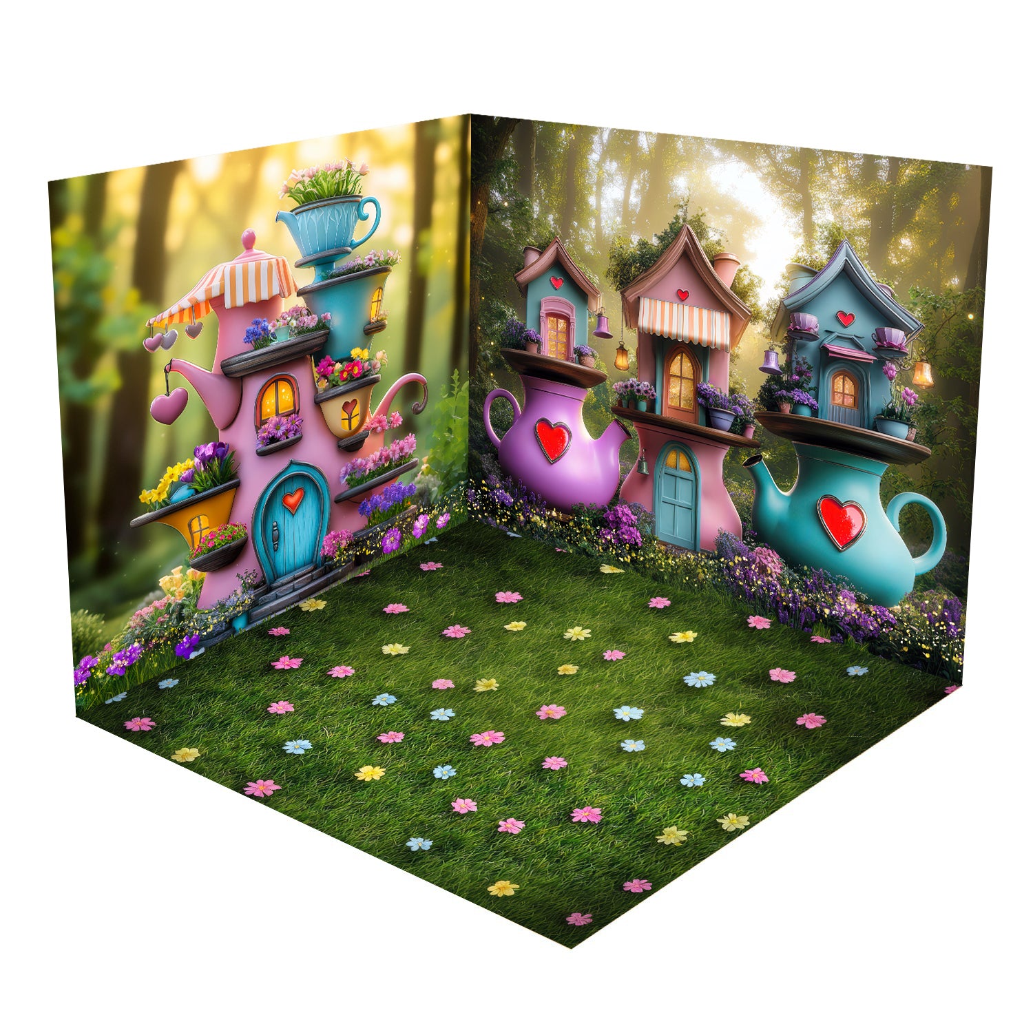 Kate Fantasy Fairy Teapot Houses Forest Room Set -UK