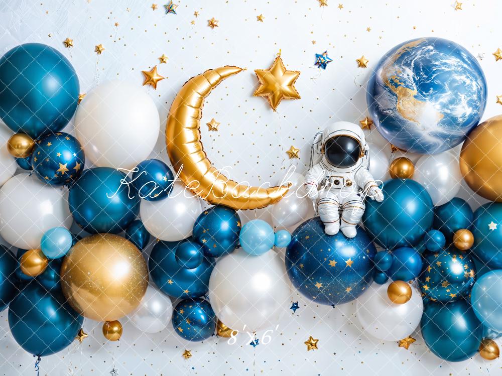 Kate Cake Smash Space Astronaut Balloon Backdrop Designed by Emetselch -UK