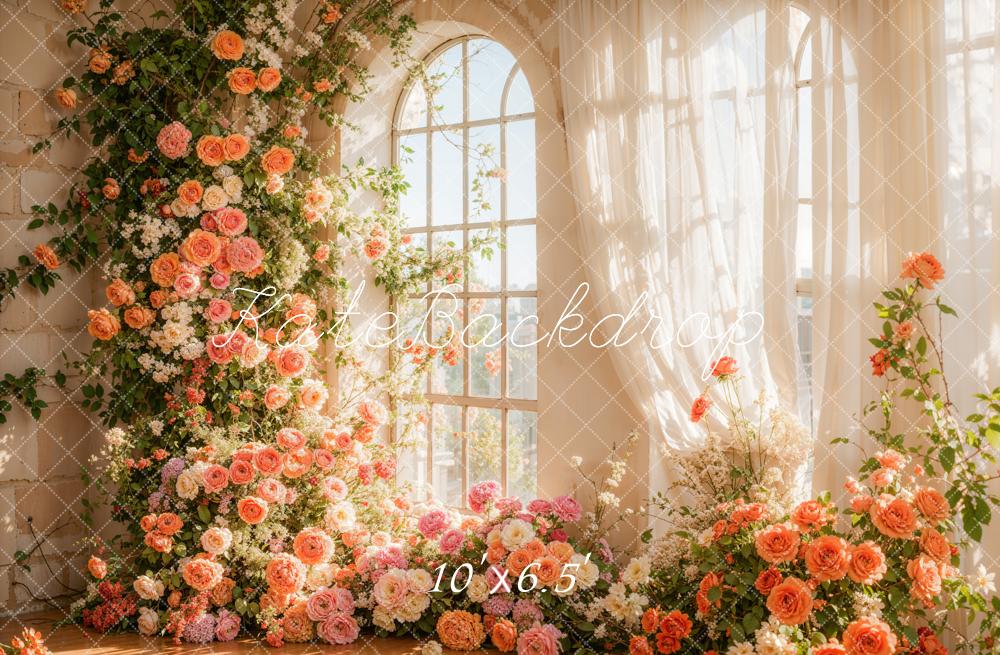 Kate Spring Flower Arch Window Sunlight Backdrop Designed by Emetselch -UK