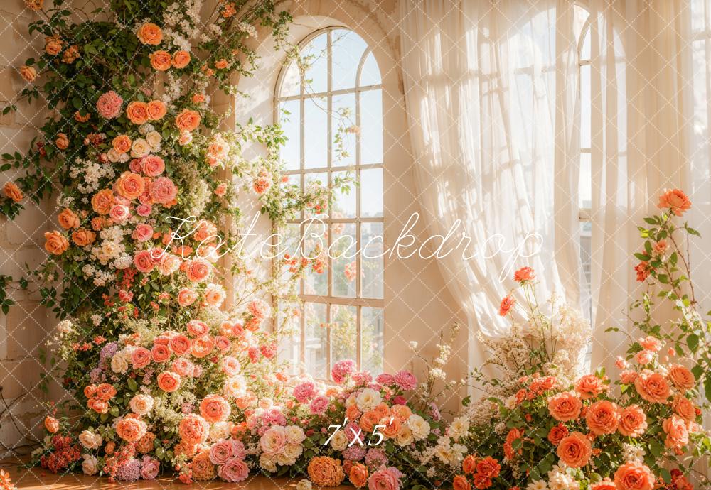 Kate Spring Flower Arch Window Sunlight Backdrop Designed by Emetselch -UK