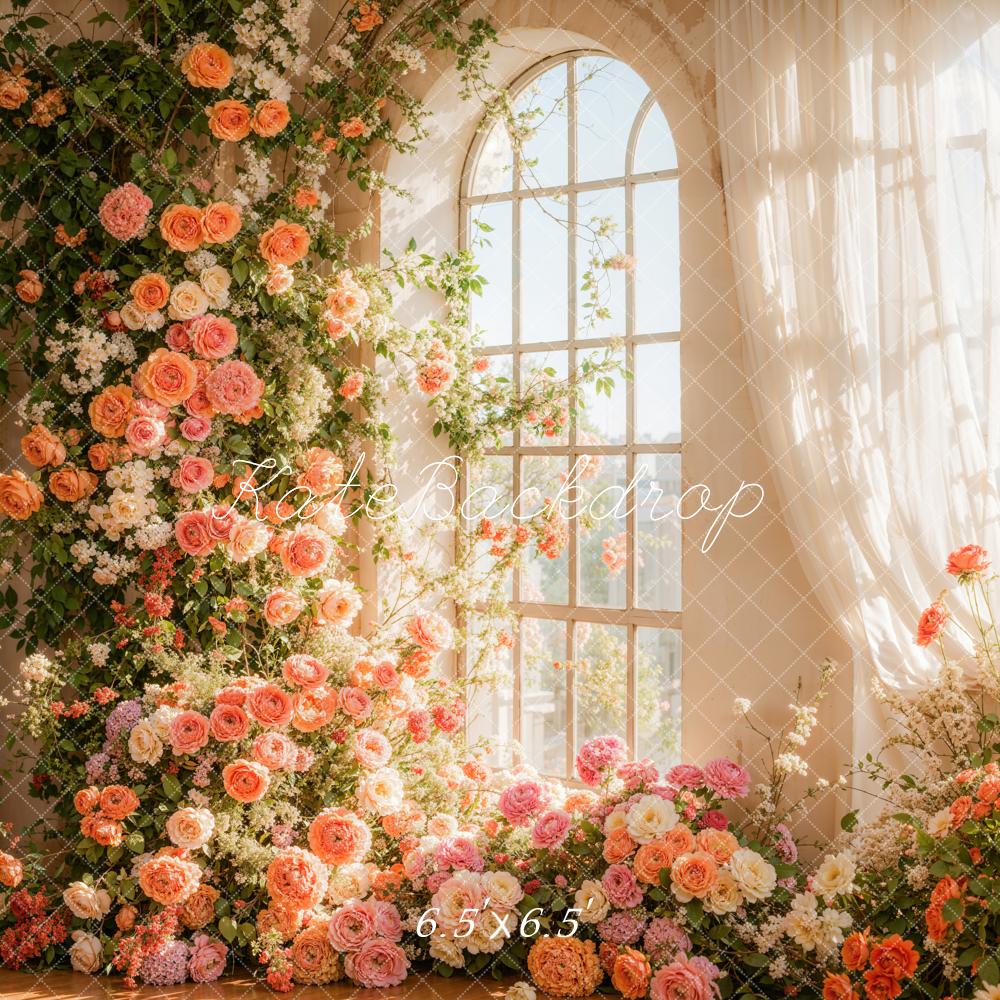 Kate Spring Flower Arch Window Sunlight Backdrop Designed by Emetselch -UK
