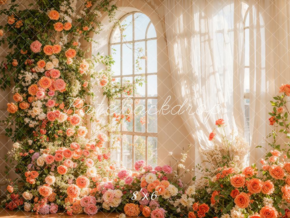 Kate Spring Flower Arch Window Sunlight Backdrop Designed by Emetselch -UK