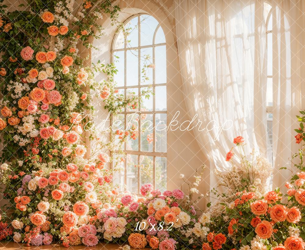 Kate Spring Flower Arch Window Sunlight Backdrop Designed by Emetselch -UK