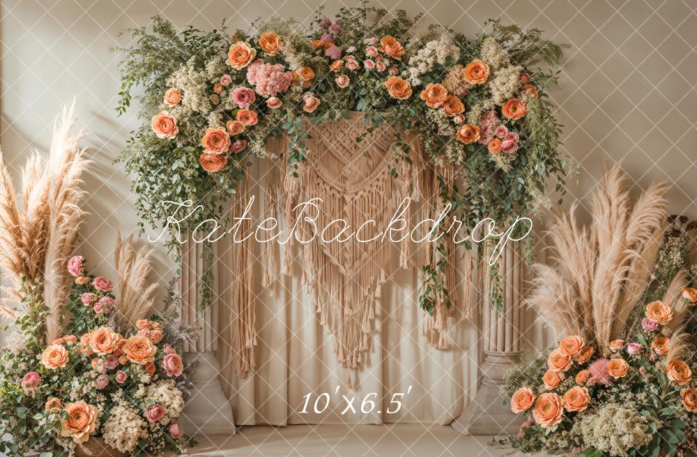 Kate Boho Macrame Flower Arch Backdrop Designed by Emetselch -UK