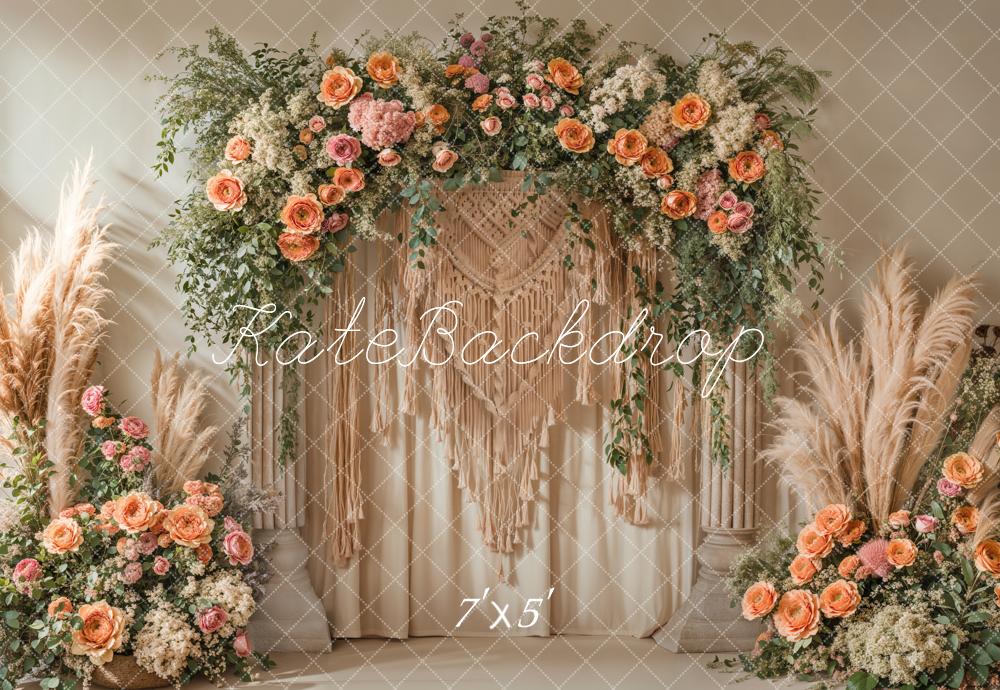 Kate Boho Macrame Flower Arch Backdrop Designed by Emetselch -UK