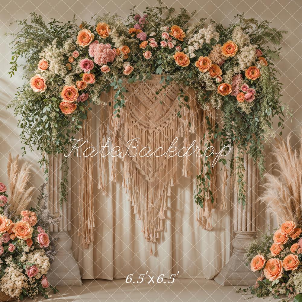 Kate Boho Macrame Flower Arch Backdrop Designed by Emetselch -UK