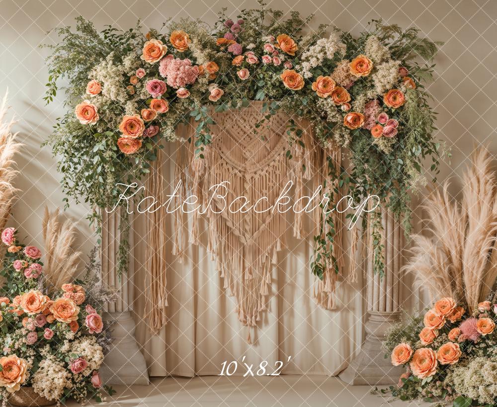 Kate Boho Macrame Flower Arch Backdrop Designed by Emetselch -UK
