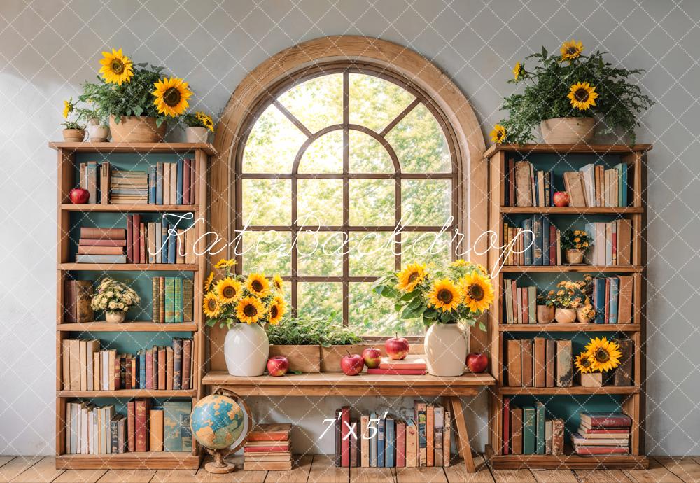 Kate Graduation Sunflower Bookshelf Window Backdrop Designed by Emetselch -UK