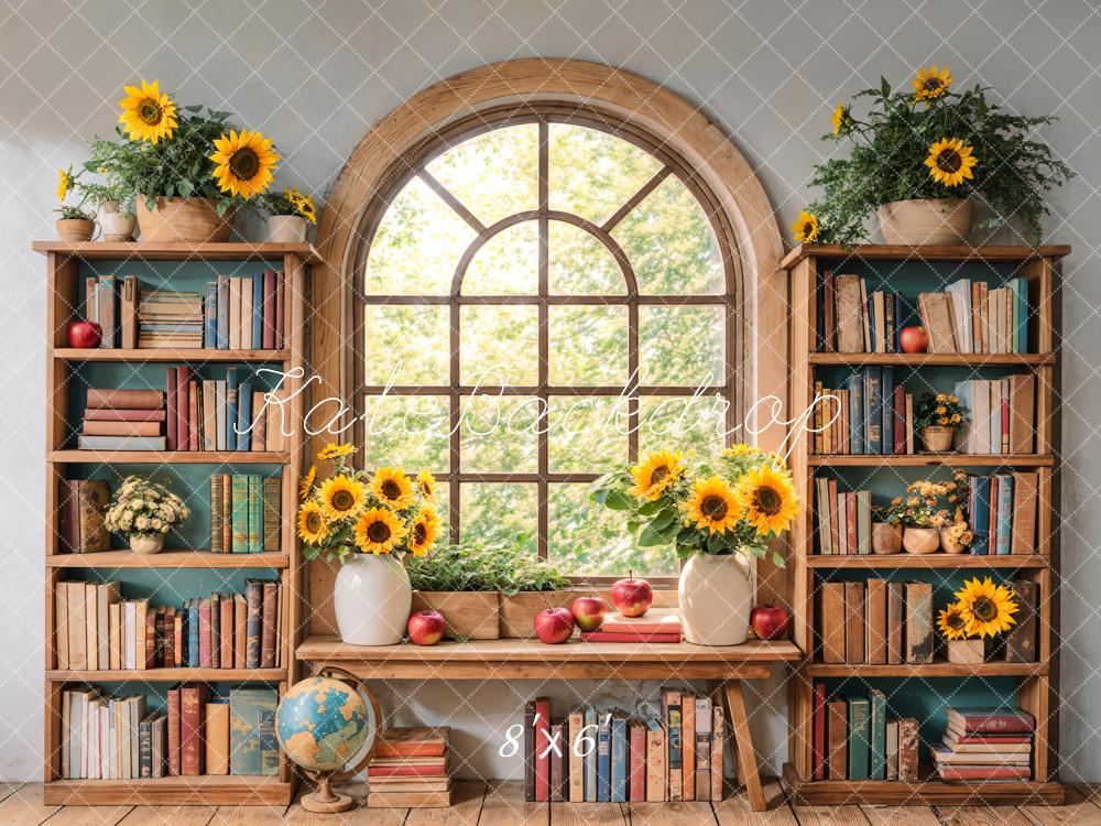 Kate Graduation Sunflower Bookshelf Window Backdrop Designed by Emetselch -UK