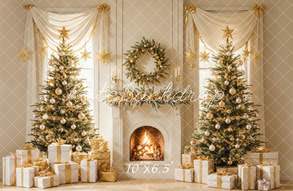 Kate Christmas Tree Fireplace Wreath Gifts Backdrop Designed by Emetselch -UK
