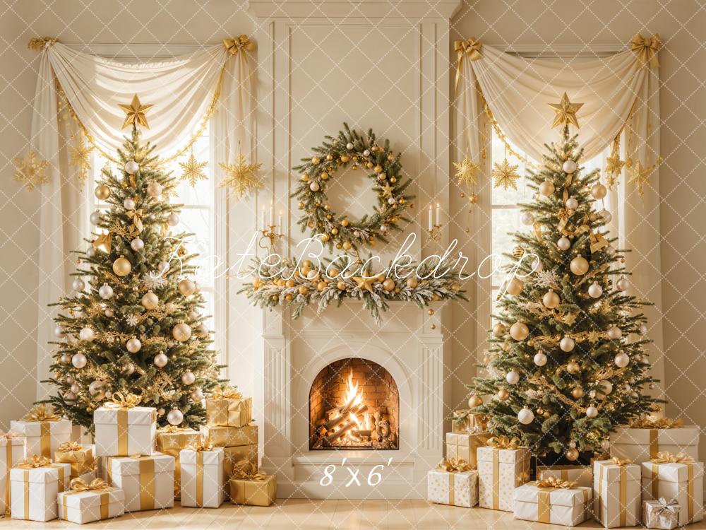 Kate Christmas Tree Fireplace Wreath Gifts Backdrop Designed by Emetselch -UK