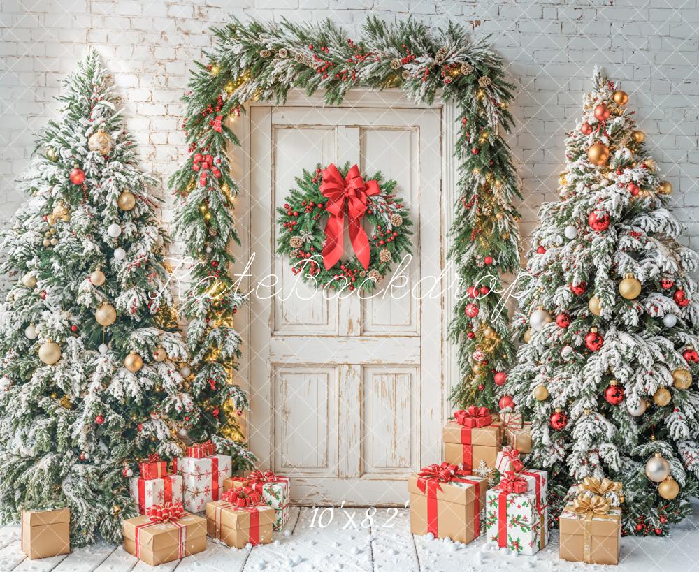 Kate Christmas Tree Door Gifts White Backdrop Designed by Emetselch -UK