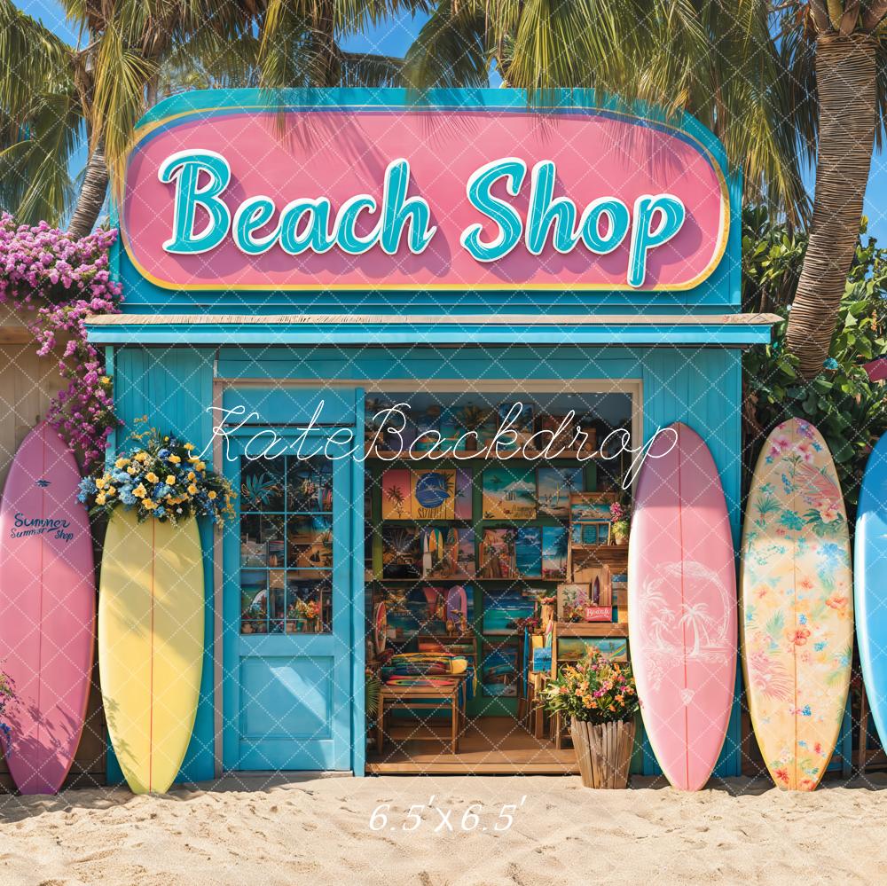 Kate Summer Beach Shop Surfboards Backdrop Designed by Emetselch -UK