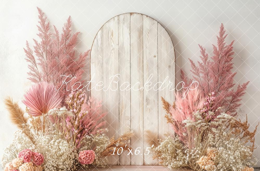 Kate Boho Floral Arch Pastel Pink Backdrop Designed by Patty Robert -UK
