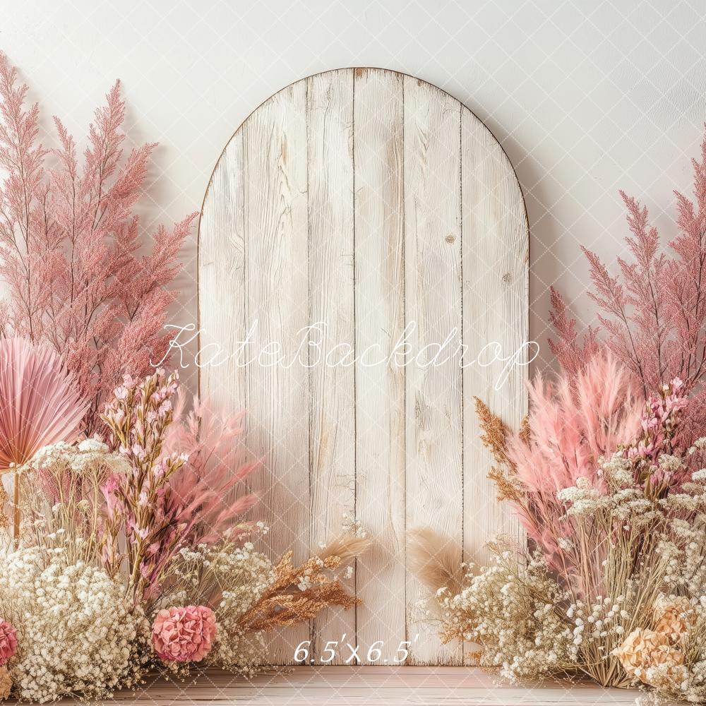 Kate Boho Floral Arch Pastel Pink Backdrop Designed by Patty Robert -UK