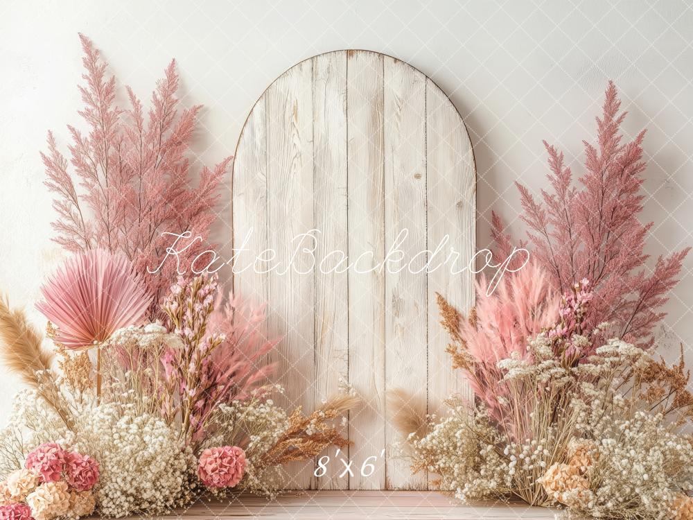 Kate Boho Floral Arch Pastel Pink Backdrop Designed by Patty Robert -UK
