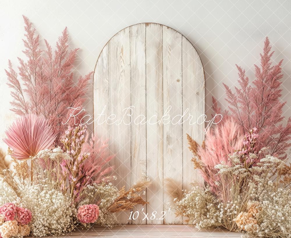 Kate Boho Floral Arch Pastel Pink Backdrop Designed by Patty Robert -UK