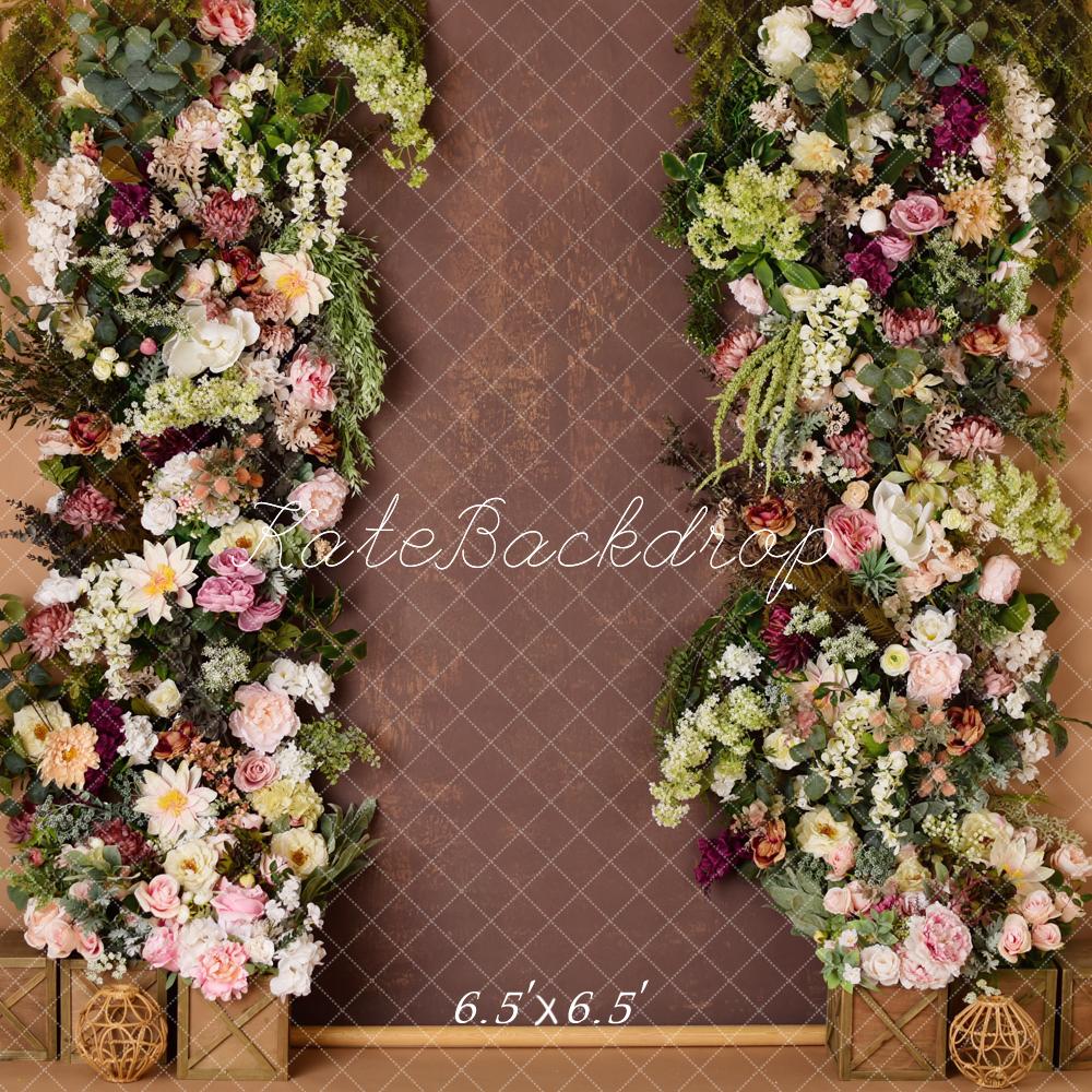 Kate Floral Rustic Brown Backdrop Designed by Mandy Ringe Photography -UK